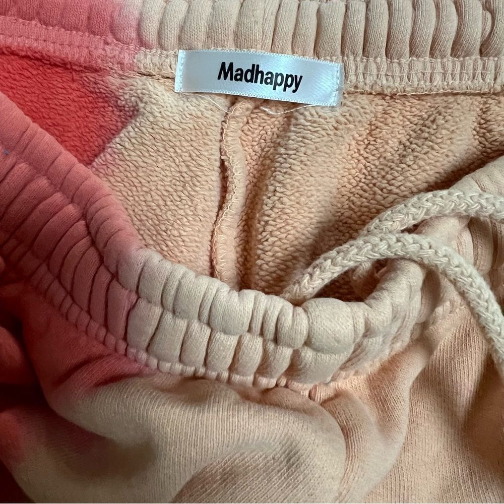 Madhappy Tie-Dye Print Fleece Sweat Shorts Orange XL NEW - Picture 4 of 5